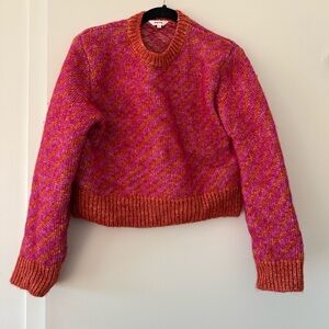 KOTN Vibrant Pink and Orange Crew Neck Sweater